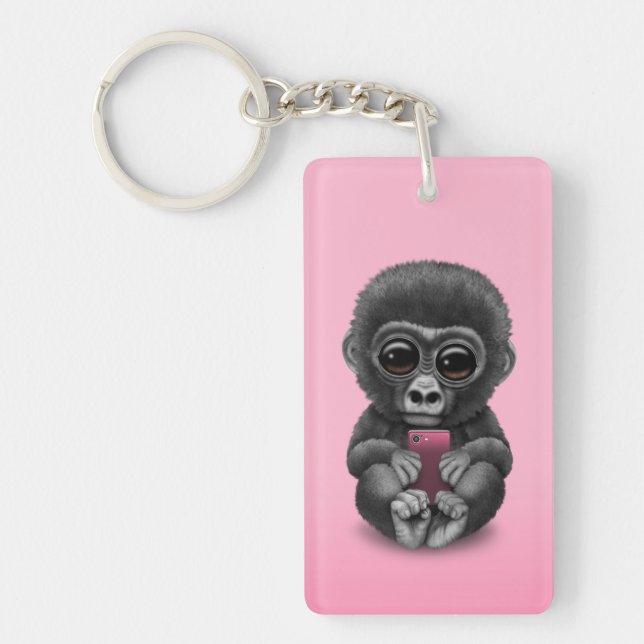 Niedlicher Baby-Gorilla, der ein Schlüsselanhänger (Vorderseite)
