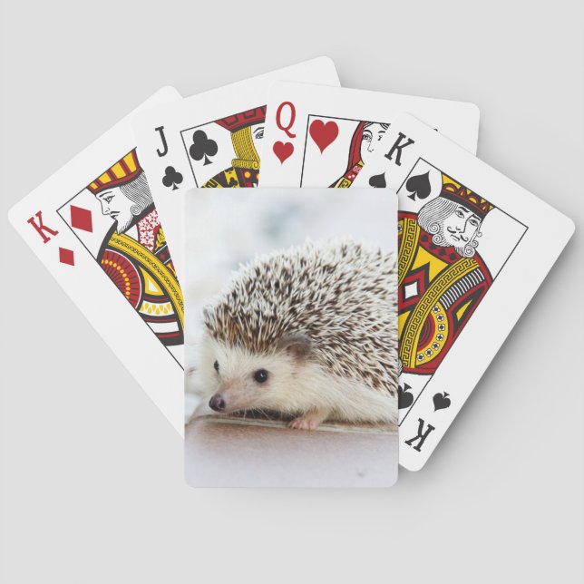 Niedlicher Baby-Igel Spielkarten (Rückseite)