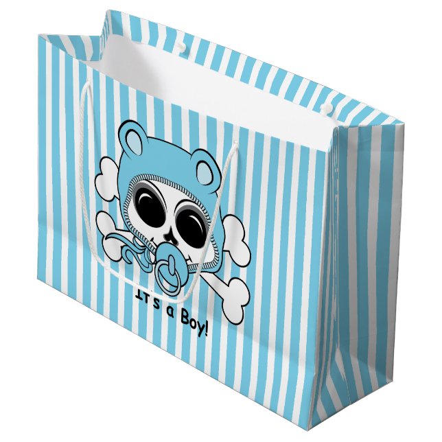 Niedlicher Baby-Jungen-Schädel Große Geschenktüte (Vorderseite Schrägansicht)