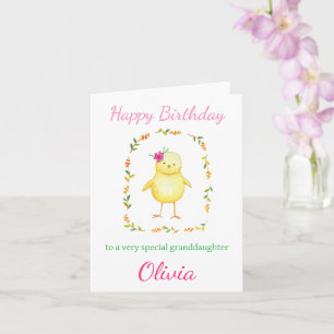 Niedlicher Baby-Kick mit Blume Custom Girl Geburts Karte