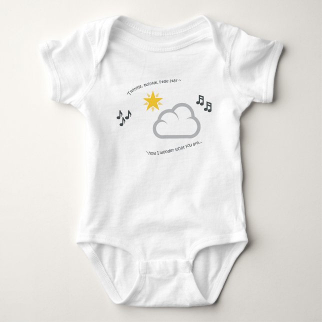 Niedlicher Baby-Kinderzimmer-Reim Twinkle wenig Baby Strampler (Vorderseite)