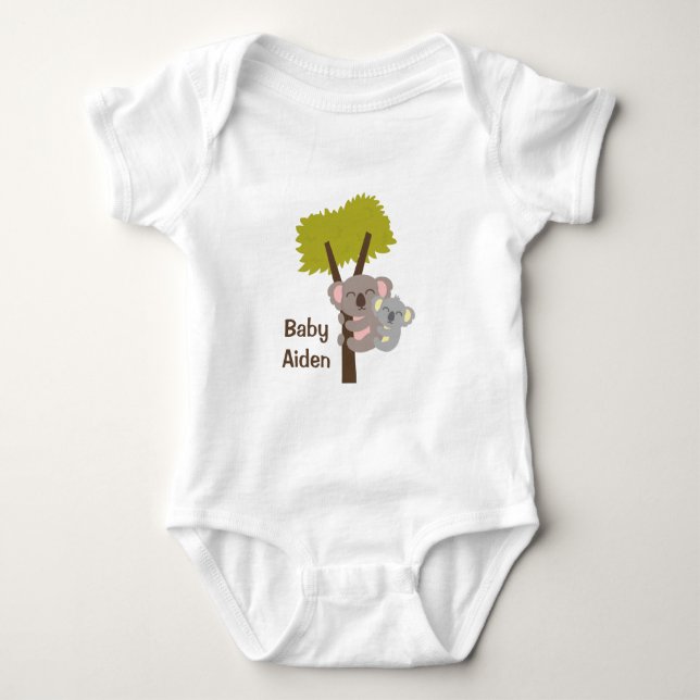 Niedlicher Baby-Koala-Bär und Mama für Babys Baby Strampler (Vorderseite)
