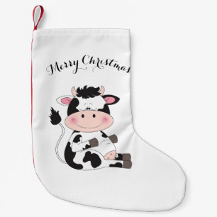 Niedlicher Baby-Kuh-Cartoon Kleiner Weihnachtsstrumpf