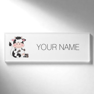 Niedlicher Baby-Kuh-Cartoon Namenschild