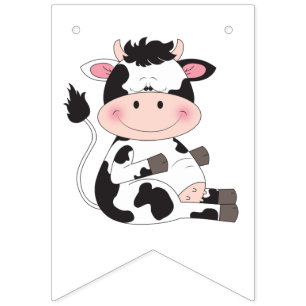 Niedlicher Baby-Kuh-Cartoon Wimpelkette