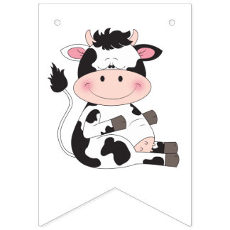 Niedlicher Baby-Kuh-Cartoon Wimpelkette