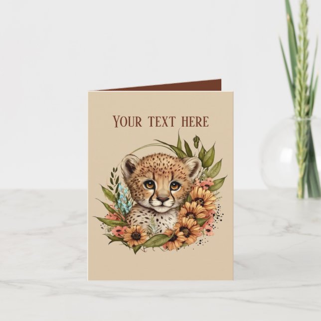 Niedlicher Baby Leopard fügt Text jedem Zweck hinz Karte (Vorderseite)