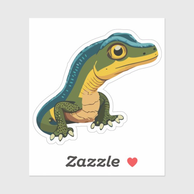 Niedlicher Baby Lizard Cartoon Aufkleber (Blatt)