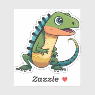 Niedlicher Baby Lizard Cartoon Aufkleber