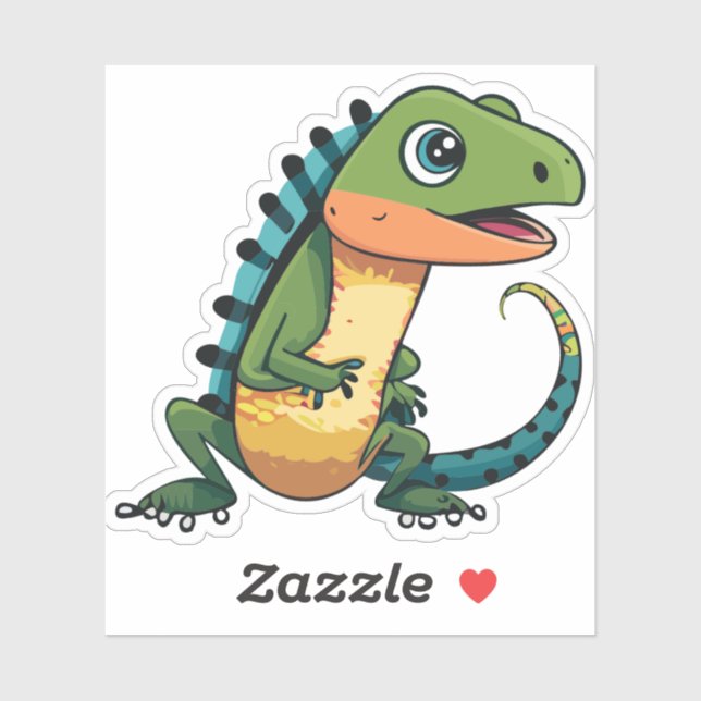 Niedlicher Baby Lizard Cartoon Aufkleber (Blatt)
