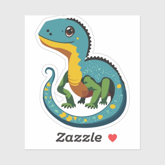 Niedlicher Baby Lizard Cartoon Aufkleber (Blatt)