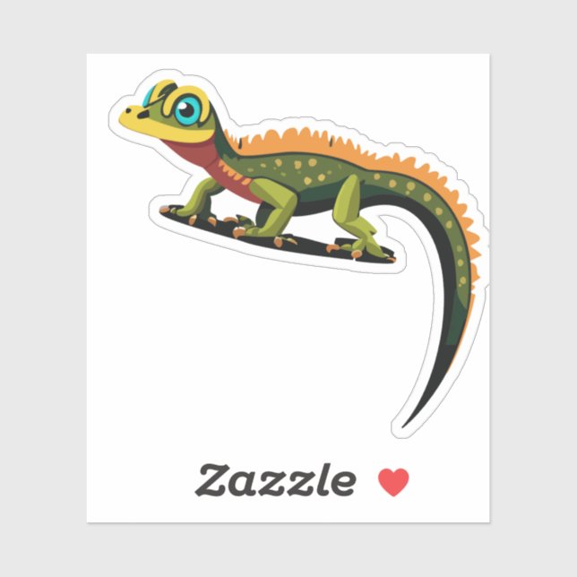 Niedlicher Baby Lizard Cartoon Aufkleber (Blatt)