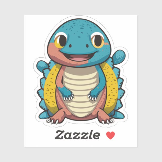 Niedlicher Baby Lizard Cartoon Aufkleber (Blatt)
