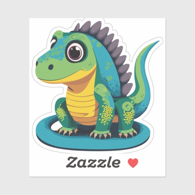 Niedlicher Baby Lizard Cartoon Aufkleber (Blatt)