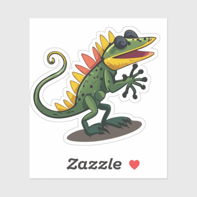 Niedlicher Baby Lizard Cartoon Aufkleber (Blatt)