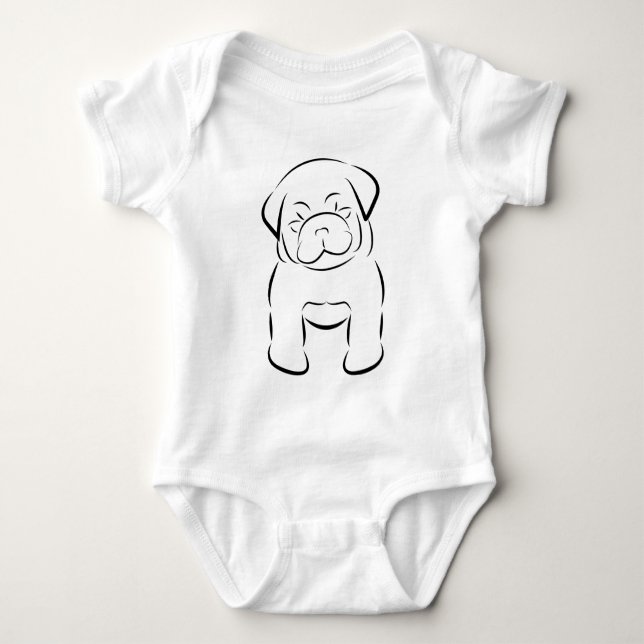Niedlicher Baby-Mops-Strampler Baby Strampler (Vorderseite)