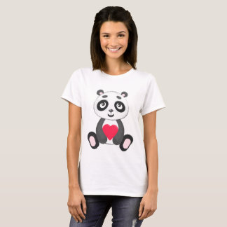 Niedlicher Baby-Panda, der ein Herz hält T-Shirt