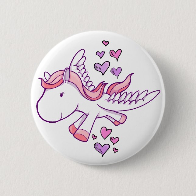 Niedlicher Baby-Pegasus-Knopf Button (Vorderseite)