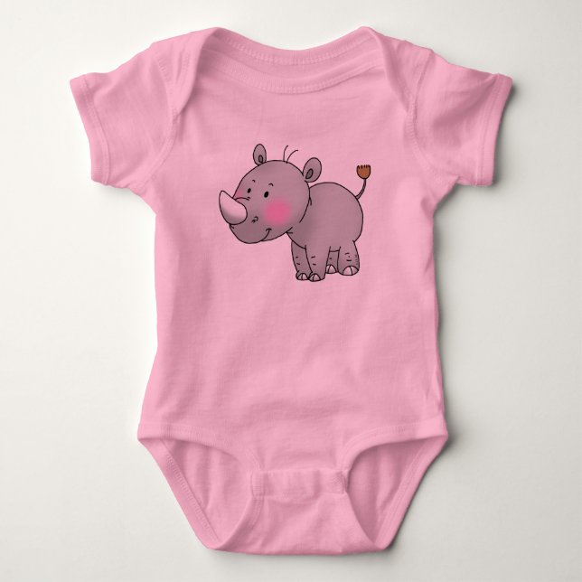 niedlicher Baby Rhino Baby Strampler (Vorderseite)