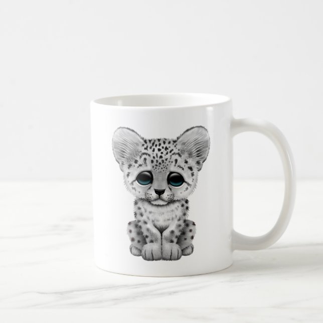 Niedlicher Baby-Schnee-Leopard CUB Kaffeetasse (Rechts)