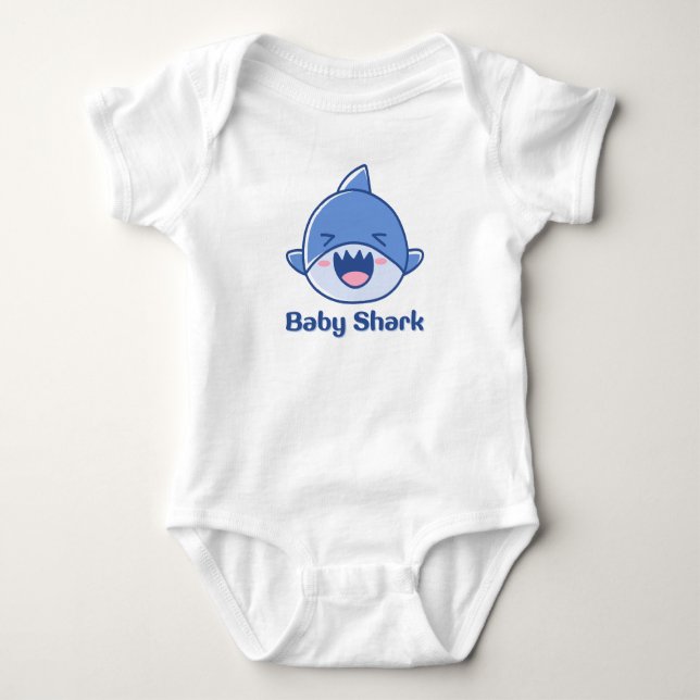 Niedlicher Baby Shark Säugling Bodysuit Strampler (Vorderseite)