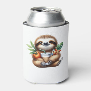 Niedlicher Baby Sloth mit Pumpkin Kaffee und Panca Dosenkühler