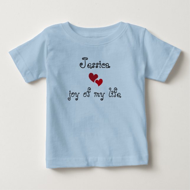 Niedlicher Baby-T - Shirt - bearbeitbarer Name und (Vorderseite)