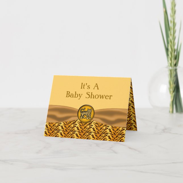 Niedlicher Baby-Tiger Stripes Baby-Dusche Einladung (Vorderseite)