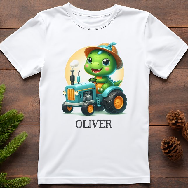 Niedlicher Baby Trex Dinosaurier Fahren mit einem  T-Shirt (Von Creator hochgeladen)