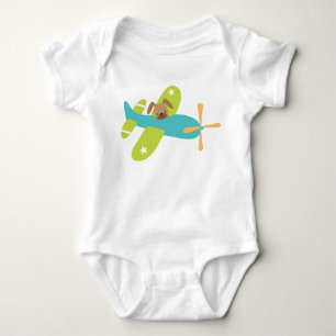 Niedlicher Baby-Welpen-Hund im Flugzeug Baby Strampler