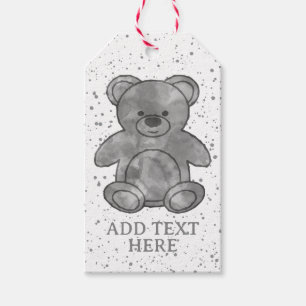 Niedlicher Babybär im Schwarzweißtext Geschenkanhänger