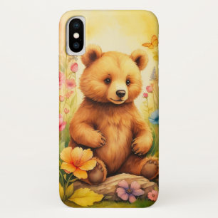 niedlicher Babybär in einem schönen Wald mit Blume Case-Mate iPhone Hülle