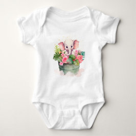Niedlicher Babybodyanzug mit Elefantendarstellung Baby Strampler