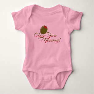 Niedlicher Babybodyanzug "Olive You Mommy" Baby Strampler