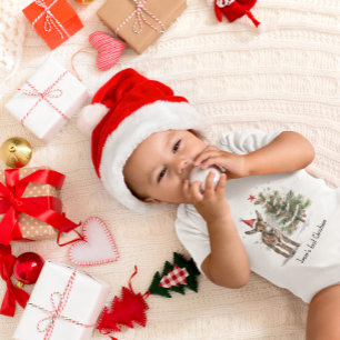 niedlicher Babydonkey und Weihnachtsbaum, kundensp Baby T-shirt