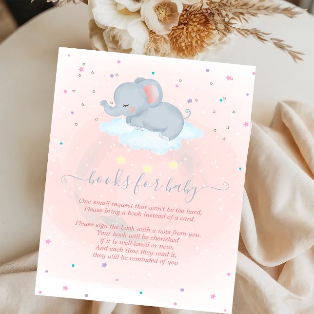 Niedlicher Babyelefant, Cloud, Stars Babydusche Begleitkarte (Von Creator hochgeladen)