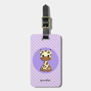 Niedlicher Babygiraffe kawaii Gepäckanhänger
