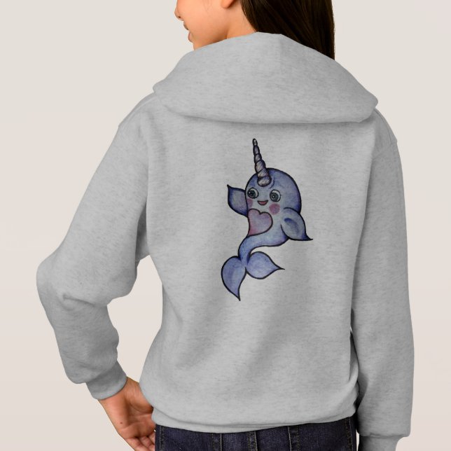 Niedlicher Babynarwhal Hoodie (Rückseite)