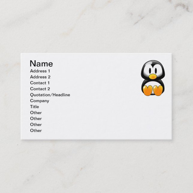 Niedlicher BabyPenguin - Customizeable Visitenkarte (Vorderseite)