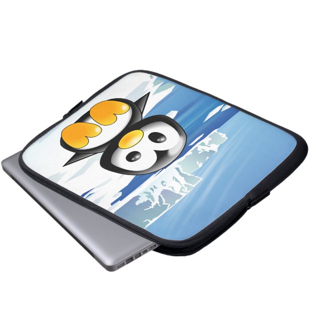 Niedlicher BabyPenguin Laptopschutzhülle (Vorne Knopf)