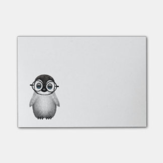 Niedlicher Babypenguin-tragende Augen-Gläser Post-it Klebezettel