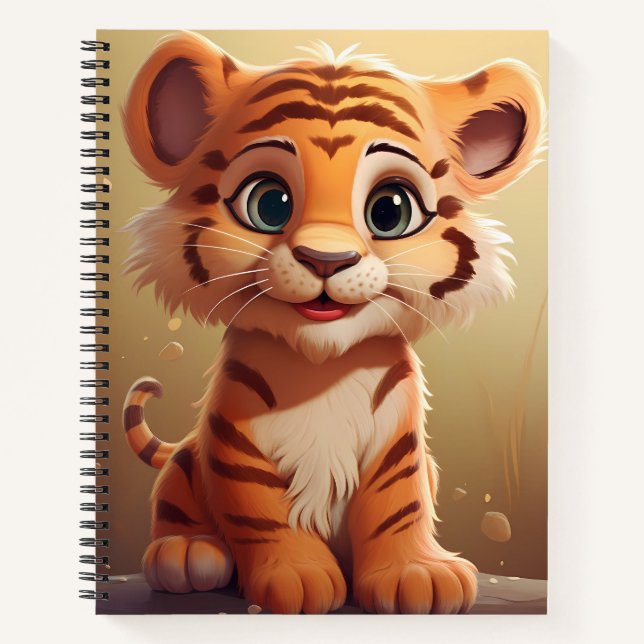 niedlicher Babytiger Notizbuch (Vorderseite)