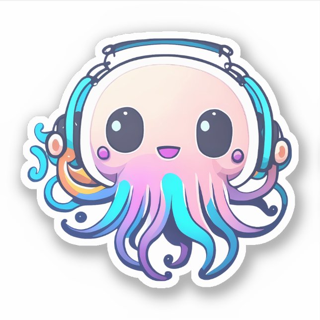 Niedlicher Babytopus Aufkleber (Vorderseite)
