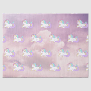 Niedlicher BabyUnicorn bewölkt Seidenpapier