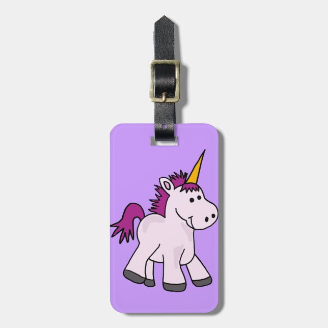 Niedlicher Babyunicorn-Cartoon Gepäckanhänger (Vorderseite vertikal)