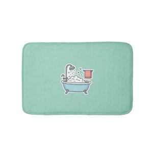 Niedlicher Badewanne-Aufkleber mit Blasen und Hand Badematte
