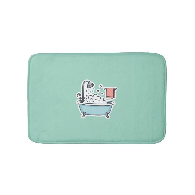 Niedlicher Badewanne-Aufkleber mit Blasen und Hand Badematte (Vorderseite)