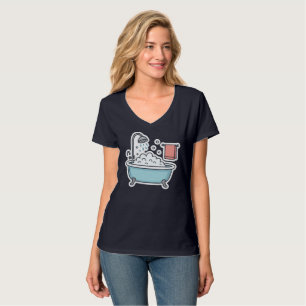 Niedlicher Badewanne-Aufkleber mit Blasen und Hand T-Shirt