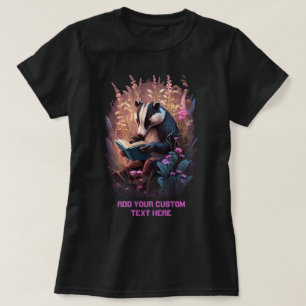 Niedlicher Badger, der ein Buch liest, Badger Lieb T-Shirt