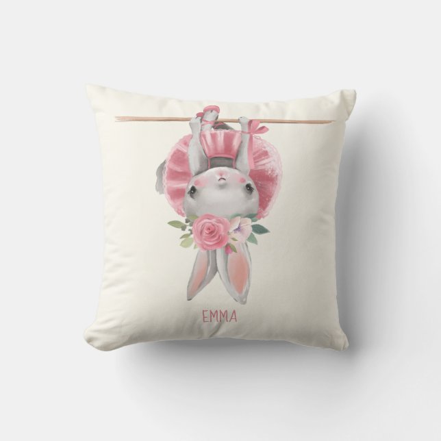 Niedlicher Ballerina| Personalisiert Kissen (Vorderseite)